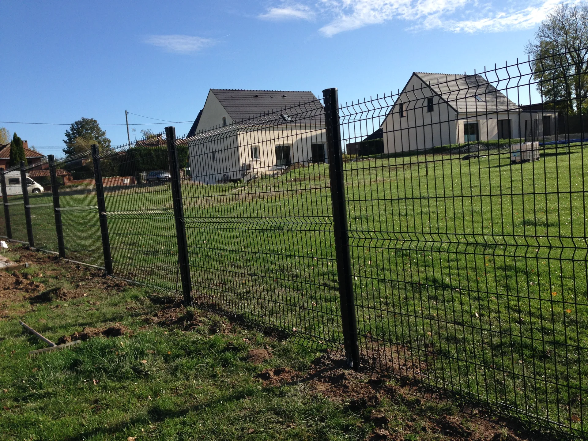 Cloture rigide pro plus gris anthracite terrain rural