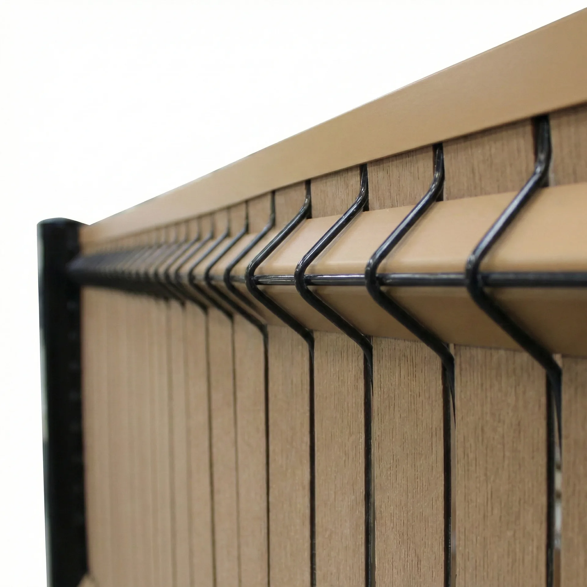 Cloture ultimate droit brun clair detail lame grille