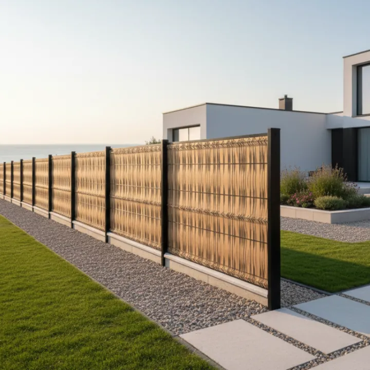 panneau-cloture-delcinha-occultation-bois-composite-brun-clair